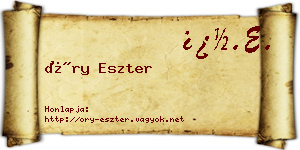 Őry Eszter névjegykártya